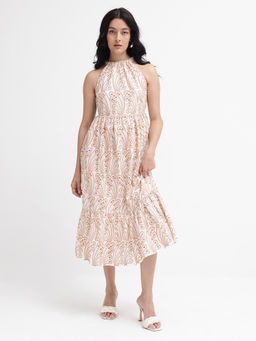 RAREISM - Chalco Beige Fit And Flare Dress