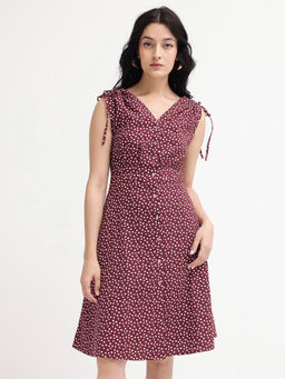 RAREISM - Clarta Brown A-Line Dress