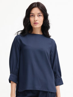 RAREISM - Elara Navy Regular Fit Top
