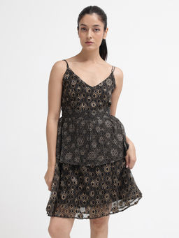 RAREISM - Leonar Black Fit And Flare Dress