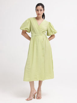 RAREISM - Stewart Light Green Fit And Flare Dress