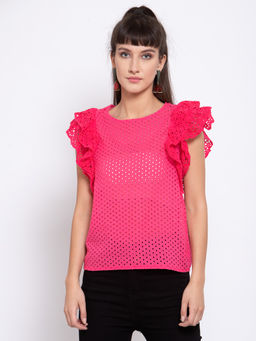 IKI CHIC - Ruffled Short Sleeve Top
