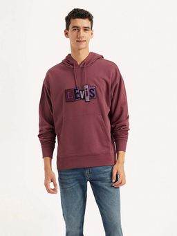 Levi's - Mens Printed Maroon Hoodie - Purple