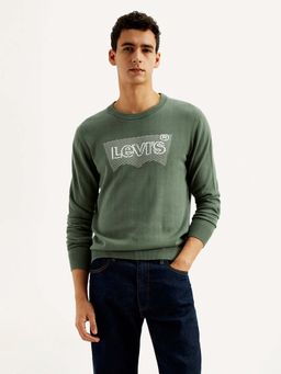 Levi's - Mens Brand Logo Sage Crew Neck Sweater - Green