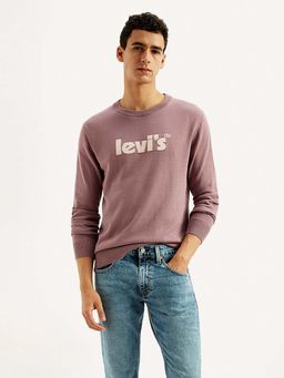 Levi's - Mens Brand Logo Mauve Crew Neck Sweater