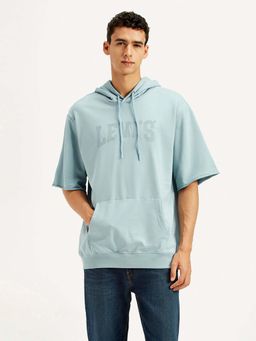 Levi's - Mens Typographic Print Blue Hoodie