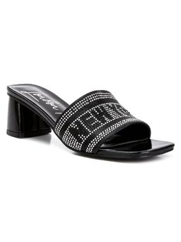 London Rag - Diamante Embellished New York Sandals - Black