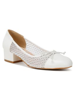 London Rag - Mesh Ballerina Pumps - White