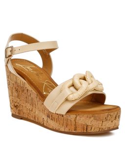 London Rag - Chain Link Detail Wedge Sandals - Beige