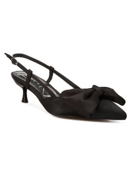 London Rag - Satin Bow Slingback Sandals - Black