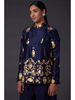 Rohit Bal - Navy Blue Block Printed Tunic