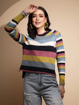 Global Republic - Multicolor Striped Full Sleeve Pullover