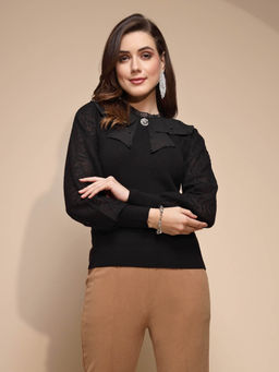 Global Republic - Black Full Sleeve High Neck Pullover