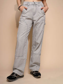 Global Republic - Grey Solid High Waist Denim Jeans