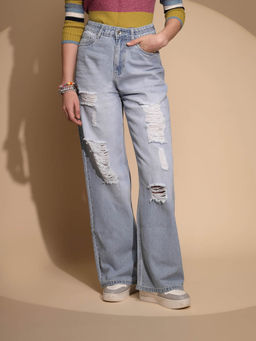 Global Republic - Blue Denim Regular Fit High Rise Jeans