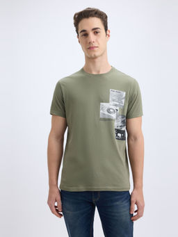 Pepe Jeans - Men Green Graphic Print Short Sleeve T-Shirt