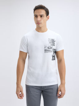 Pepe Jeans - Men White Graphic Print Short Sleeve T-Shirt
