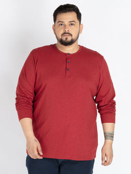 UNSIZED - Men Rust Cotton Solid T-Shirt