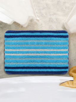 Saral Home - Wow Blue Microfiber Antiskid Bathmat (40X58 Cm, Rectangle)