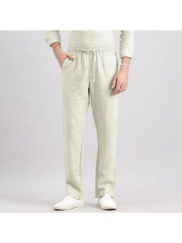 ROOKIES - Beige Men Pure Linen Slim Fit Trackpant