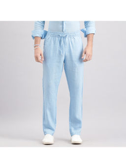 ROOKIES - Blue Men Pure Linen Slim Fit Trackpant