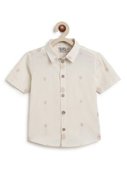 TIBER TABER - Boys Cream Cotton Printed Shirt