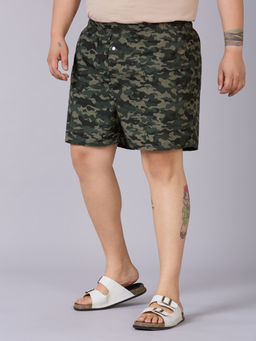 UNSIZED - Men Green Camouflage Print Boxer