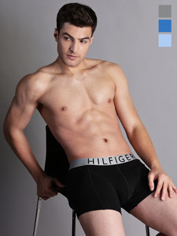 Tommy Hilfiger - Men Black Low Rise Solid Trunks (Pack of 3)