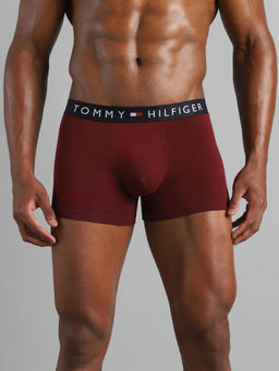 Tommy Hilfiger - Mens Red Low Rise Solid Trunk