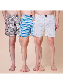 Urban Scottish - Mens Multi-Color Printed Side Pocket Boxers (Pack of 3)