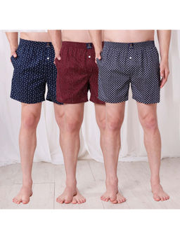 Urban Scottish - Mens Multi-Color Printed Side Pocket Boxers (Pack of 3)