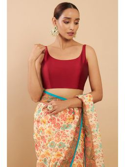 Soch - Maroon Art Silk Sleeveless Blouse