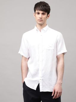 GANT - Men White Solid Regular Shirt