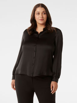 Forever New - Ren Curve Satin Button Through Blouse Shirt