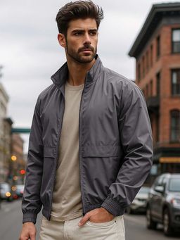 Bewakoof - Air 1.0 Men's Grey Oversized Windcheater Jacket