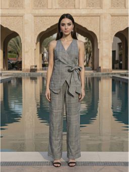 Naava - Women Grey Asymmetrical Sleeveless Co-Ord Set