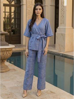 Naava - Women Ink Blue Textured Co-Ord Set