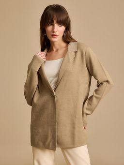 Kazo - Beige Embellished Wintercoat