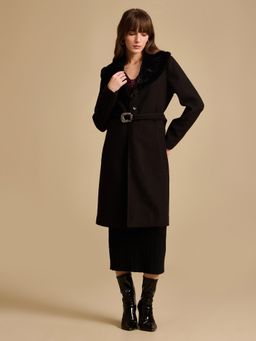 Kazo - Black Tweed Wintercoat with Belt (Set of 2)