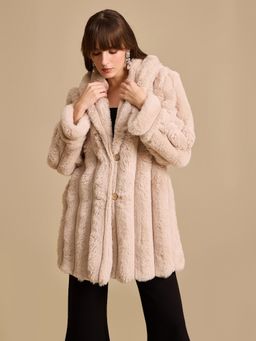 Kazo - Beige Full Fur Wintercoat