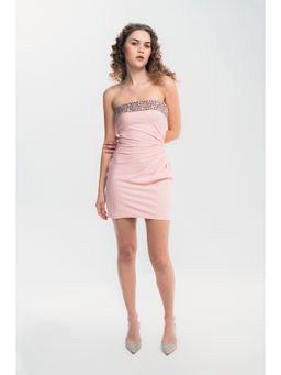 SOTBELLA - Women's Pink Embellished Mini Dress
