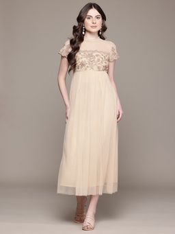 Label Ritu Kumar - Women Beige Embellished Maxi Dress