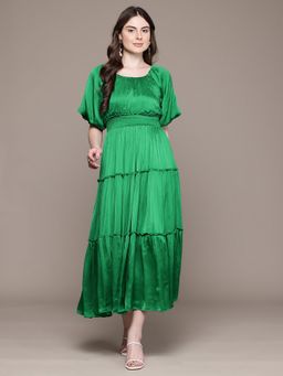Label Ritu Kumar - Women Green Plain Maxi Dress