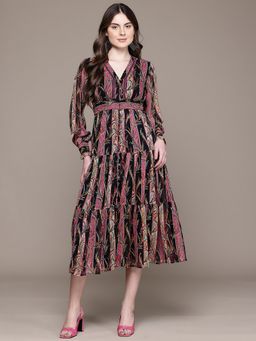 Label Ritu Kumar - Women Black Floral Maxi Dress