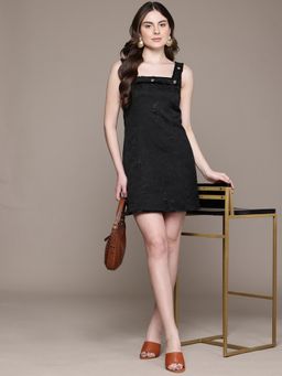 Label Ritu Kumar - Women Black Textured Mini Dress