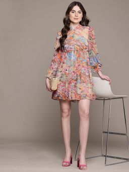Label Ritu Kumar - Women Multi-Color Abstract Mini Dress