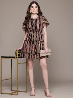 Label Ritu Kumar - Women Black Floral Mini Dress