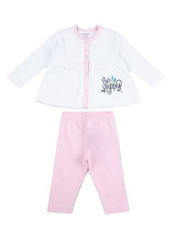 My Milestones - Printed Full Sleeves Top and Legging - Pink (Set of 2)