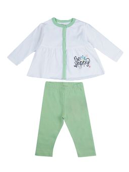 My Milestones - Printed Full Sleeves Top and Legging - Sage Green (Set of 2)