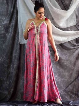 Sundarii - Sedna Halter Neck Printed Dress